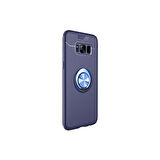 Teleplus Samsung Galaxy S8 Kılıf Ravel Yüzüklü Mıknatıslı Silikon Lacivert