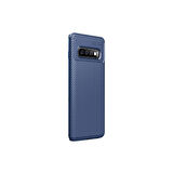 Teleplus Samsung Galaxy S10 Kılıf Negro Karbon Dizayn Silikon Lacivert