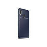 Teleplus Samsung Galaxy M10S Kılıf Negro Karbon Dizayn Silikon Lacivert