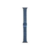Teleplus Watch 7 45MM Kordon Mat Parlak Şerit Bakla Desenli KRD54 Lacivert