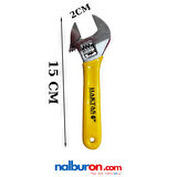 Haktaş Ayarlanabilir Kurbağaçık Mini Sarı Kurbağaçık 6" 150mm İngiliz Anahtarı Sarı