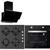 Silverline BO6502B02 - CS5349B01 - 3490 Oslo Siyah Ankastre Set