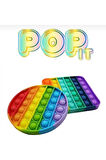 Popit Gökkuşağı Renkli Duyusal Stres Oyuncağı Pop It !