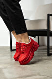 Günlük Kadın Spor Ayakkabı Yüksek Taban 6 Cm Sneaker Siyah - Beyaz - Bej - Rugan - Süet 001
