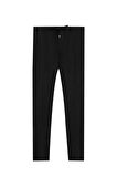 Slim Fit Siyah Beli Lastikli Bağcıklı Fermuarlı Likralı Rahat Jogger Pantolon 2HC03ORTJGR01