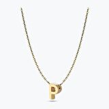 Altın P Harfi Kolye