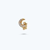 Altın Tragus Ay Yıldız Piercing