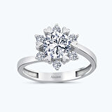 Altın Tektaş Kalpli Yüzük