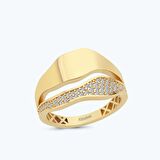 Altın Sıra Taşlı Yüzük