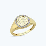 Altın Yaşam Çiçeği Yüzük