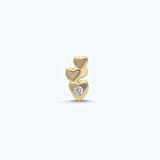 Altın Tragus Kalp Piercing