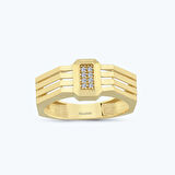 Altın Taşlı Dikdörtgen Yüzük