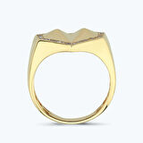 Altın Taşlı Kalp Yüzük