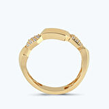 Altın Taşlı Zikzak Yüzük