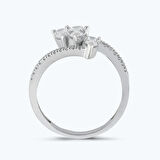 Altın Sıra Taşlı Damla Yüzük