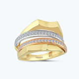 Altın Çift Sıra Taşlı Yüzük