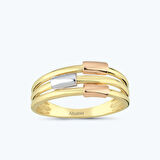 Altın Üç Renkli Yüzük