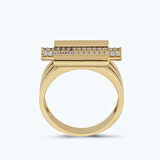 Altın Çift Sıra Taşlı Yüzük