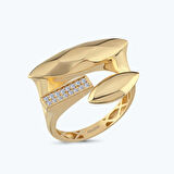 Altın Taşlı Elips Yüzük