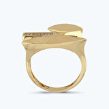 Altın Taşlı Elips Yüzük