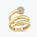 Altın Taşlı Dolama Yüzük