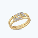 Altın Taşlı Burgu Yüzük