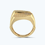 Altın Taşlı Üçgen Yüzük