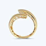 Altın Taşlı Zikzak Yüzük