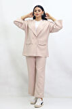 GENİŞ KESİM BLAZER CEKET CIRTLI PANTOLONLU TAKIM