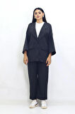 GENİŞ KESİM BLAZER CEKET CIRTLI PANTOLONLU TAKIM
