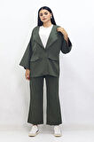 GENİŞ KESİM BLAZER CEKET CIRTLI PANTOLONLU TAKIM