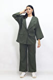 GENİŞ KESİM BLAZER CEKET CIRTLI PANTOLONLU TAKIM