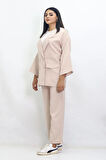 GENİŞ KESİM BLAZER CEKET CIRTLI PANTOLONLU TAKIM