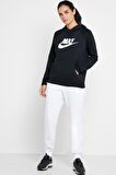 Nike Sportswear Essential Fleece Hoodie Kapüşonlu Siyah Sweatshirt