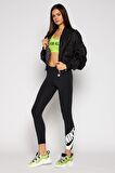 Nike Sportswear Swoosh Tight 7/8 Pamuk Polyester Siyah Kadın Tayt