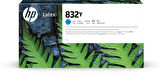 Feyza Bilişim® HP 832Y 1 litrelik Cyan Latex Orijinal Mürekkep Kartuşu (4UV06A)