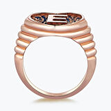 Altın Marin E Harfi Kalp Yüzük