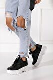 Günlük Kadın Spor Ayakkabı Yüksek Taban 6 Cm Sneaker Siyah - Beyaz - Bej - Rugan - Süet 001