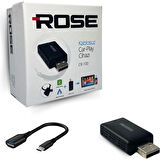 Rose Mini Kablosuz Carplay USB ve Type-C Uyumlu Araç Multimedya Adaptörü