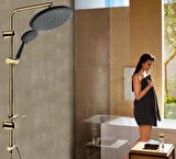 Vilas West Gold Fonksiyonlu Yağmurlama Tepe Robot Duş Seti