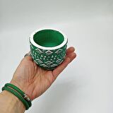 DEKORATİF EL YAPIMI DESENLİ KÜÇÜK SAKSI