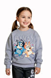 Bluey Desenli Lila Renk Kız Çocuk Eşofman Takım