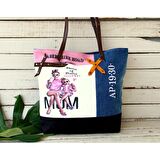 Anne Ve Kız Figürlü Tasarım Kadın Tote Çanta