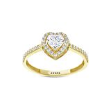 Kalp Taşlı Altın Yüzük