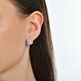 Baget Taşlı Altın Küpe