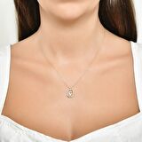 Taşlı Altın Ç Harf Kolye