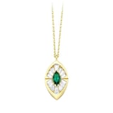 Renkli Taşlı Tasarım Altın Kolye