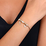 Tasarım Altın Charm Bileklik - 14K - 8.39gr