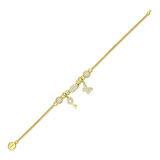 Tasarım Altın Charm Bileklik - 14K - 8.39gr