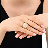 Taşlı Tasarım Altın Yüzük - 14K - 4.28gr